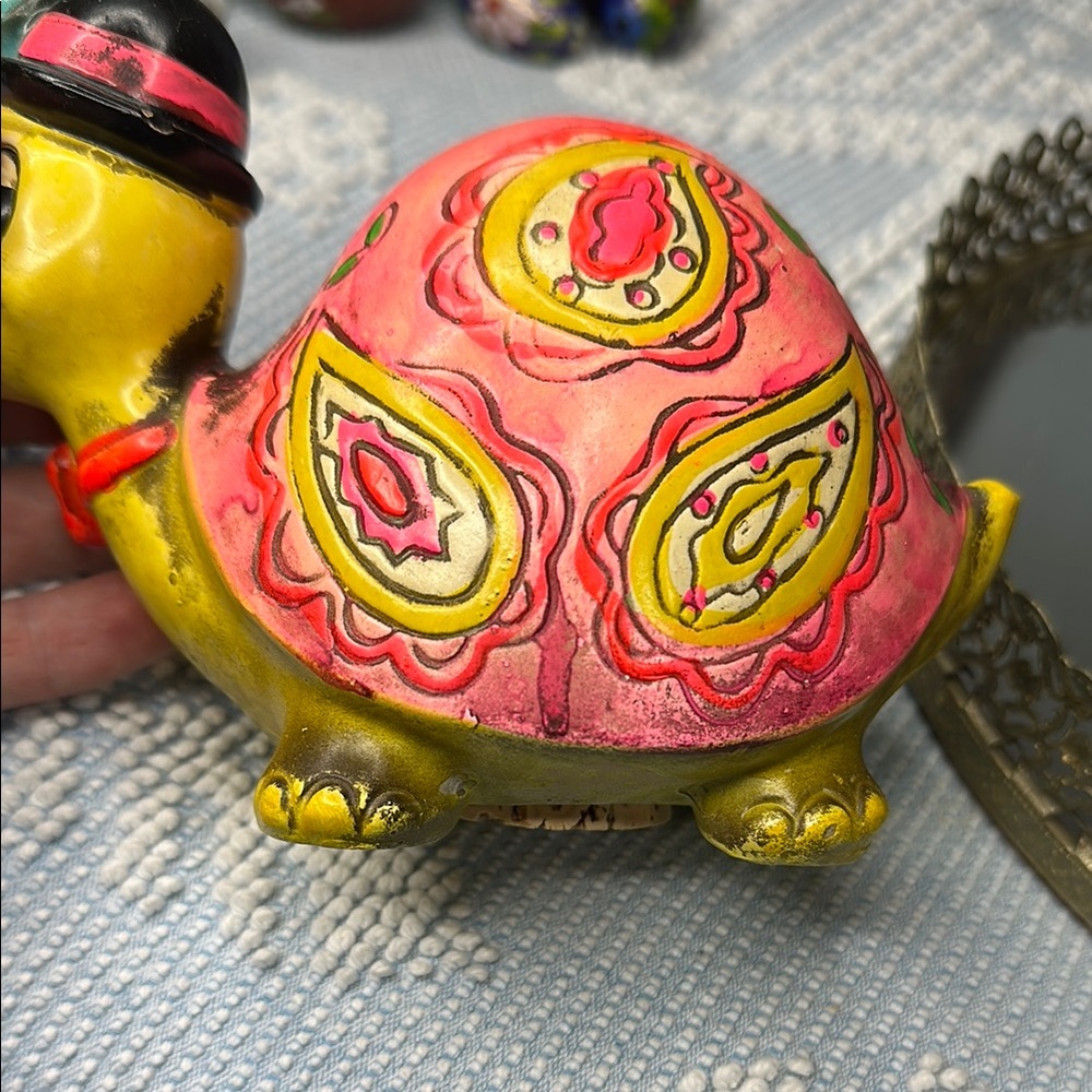 Colorful Turtle Bank Figurine with Hat made in Japan!! - Picture 5 of 10